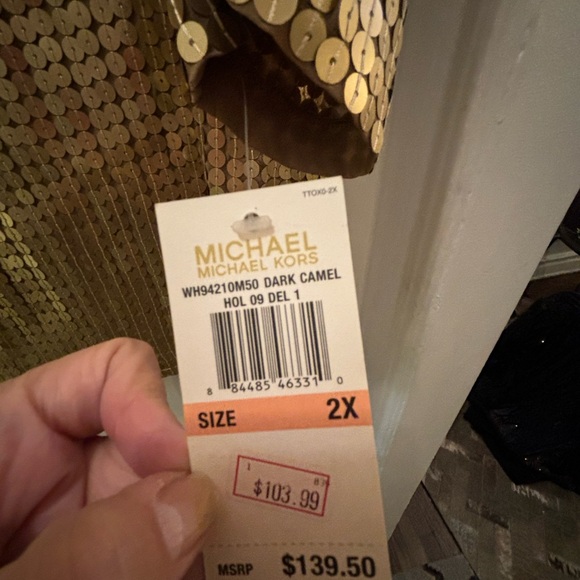 Micheal Kors Gold Sequin Tunic Too - women’s 2x. NWT - Picture 4 of 5